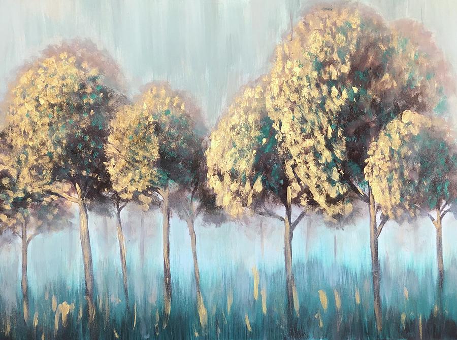 Shining trees Painting by Olga Plekhanova - Fine Art America