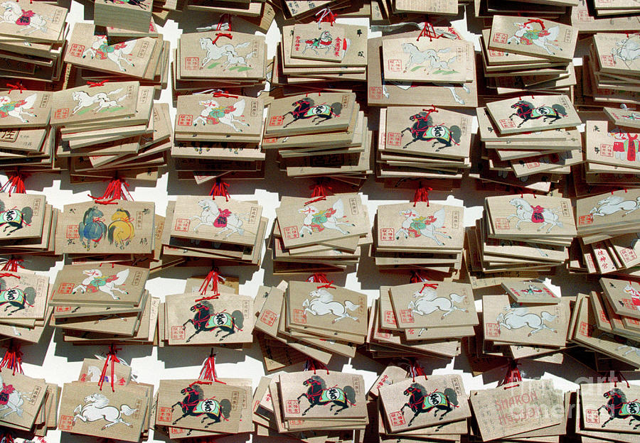 Shinto ema plaques - Year of the Horse Photograph by Sharon Hudson