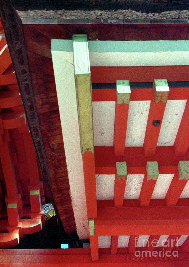 Shinto shrine architecture - Usa Eaves Abstract Photograph by Sharon Hudson