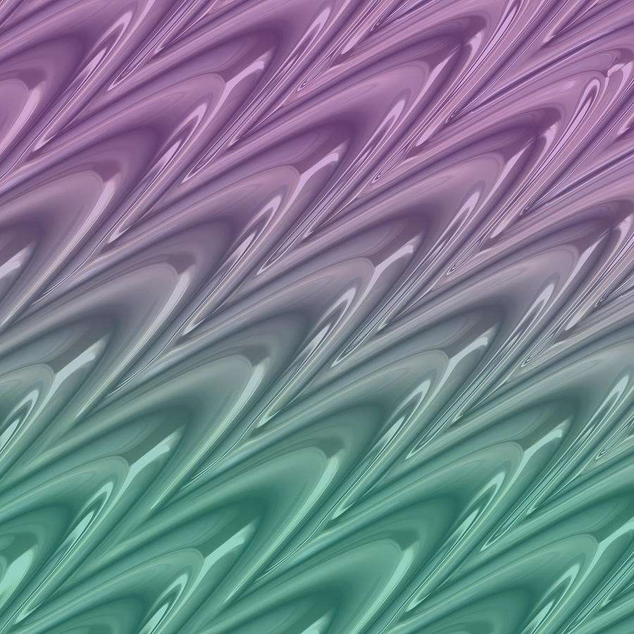 Shiny Abstract Arched Pattern with a Subtle Green Purple Gradient Ombre Tie Dye Overlay Digital Art by Ali Baucom