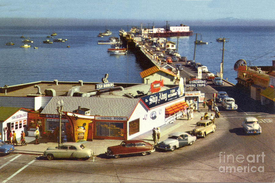 Ship Ahoy Photograph - Ship Ahoy Sea Food Restaurant, Santa Cruz Fishermans Wharf, Monterey Bay Circa 1950 by Monterey County Historical Society