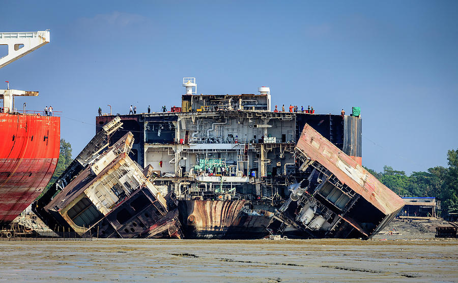 Ship breaking in Chittagong Photograph by Alexey Stiop