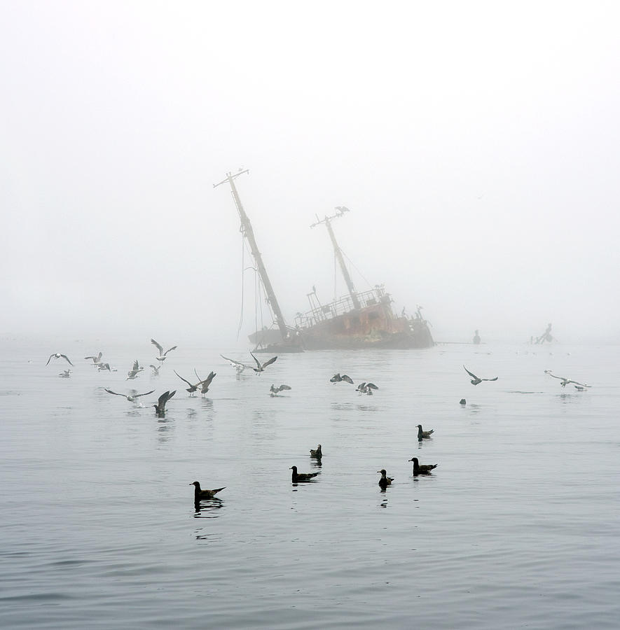 Ship destroyed fog Photograph by Vladimirovic