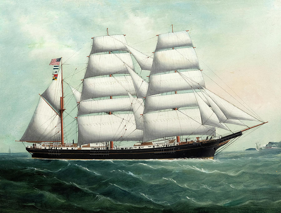 Ship Fred Litchfield, 1876 Painting By Unknown 