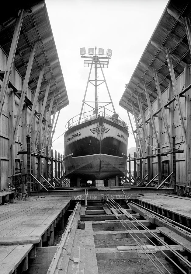 Ship In Repair Shed - Unalaska - Aleutian Islands Photograph by War Is Hell Store