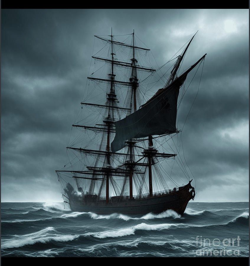 Ship Sailing Into a Tempest Digital Art by Joseph Jackowski - Fine Art ...