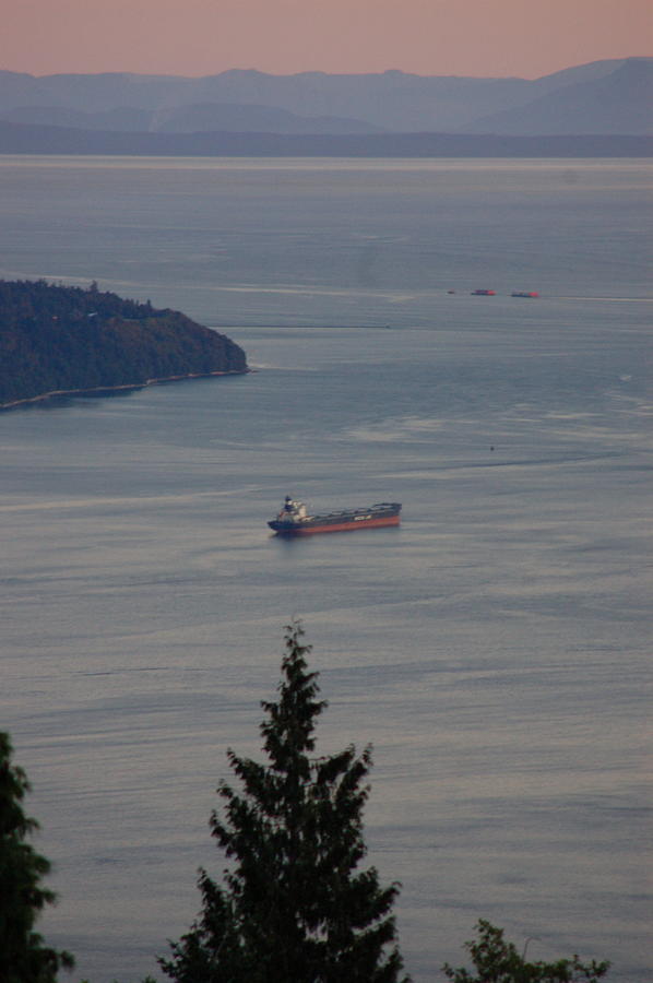 Ship Sails Past UBC Lands Photograph by James Cousineau