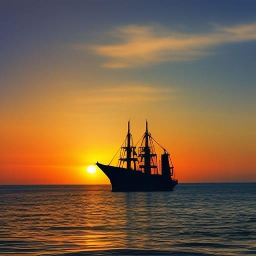 Ship Silhouette At Sunset Mixed Media By Lesa Fine - Fine Art America