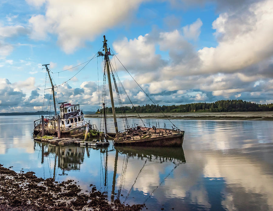 Ship wreck in Willapa Bay Photograph by Travel Quest Photography