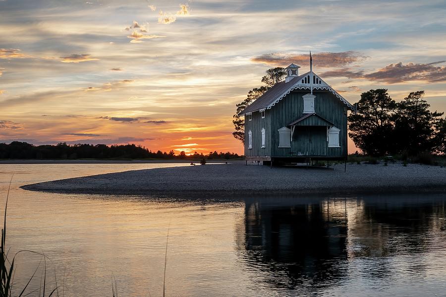 Shipmans Point Gamecock Cottage Sunset Photograph by Bradford Martin