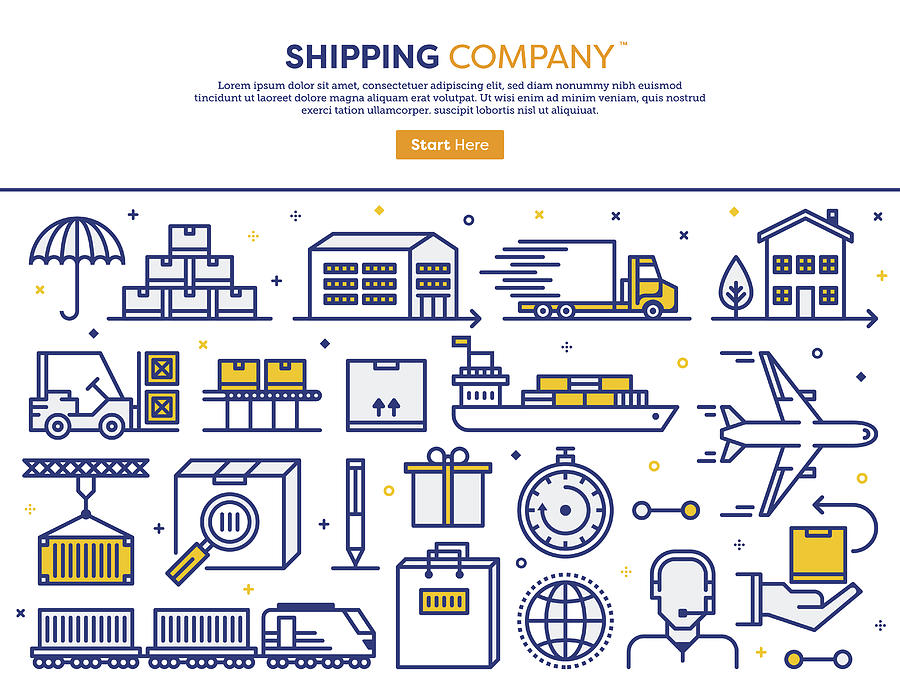 Shipping Services Concept Drawing by Ilyast