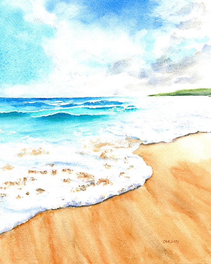 Shipwreck Beach Kauai Painting by Carlin Blahnik CarlinArtWatercolor