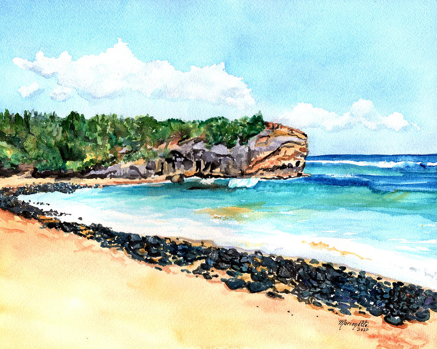 Shipwrecks Beach 5 Painting by Marionette Taboniar