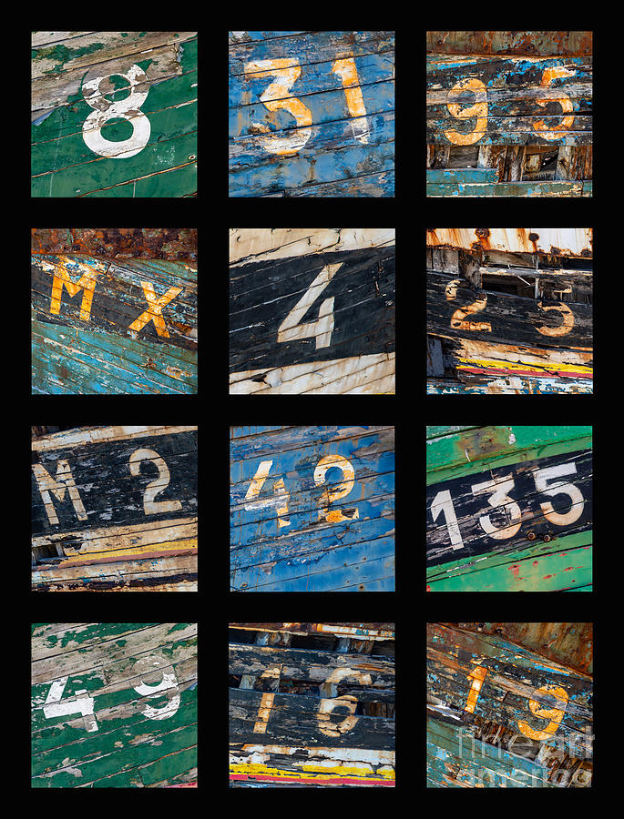 Shipwrecks numbers vertical collage Photograph by Delphimages Photo Creations