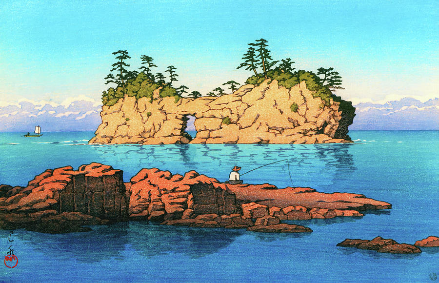 Vintage Painting - Shirahama Engetsu island - Digital Remastered Edition by Kawase Hasui