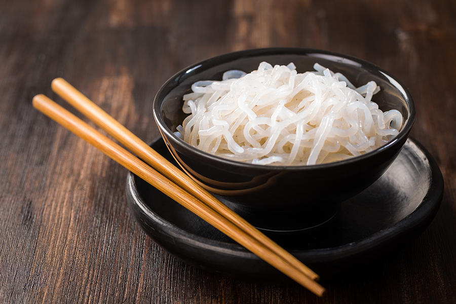 Shirataki noodles (Konjac) - japanese food Photograph by Brebca