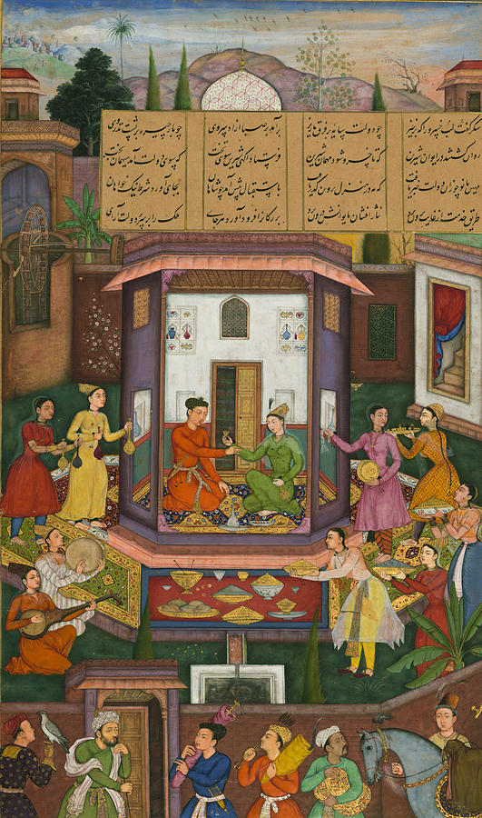 Shirin Entertains Khusraw Drawing by Amir Khosrow - Fine Art America