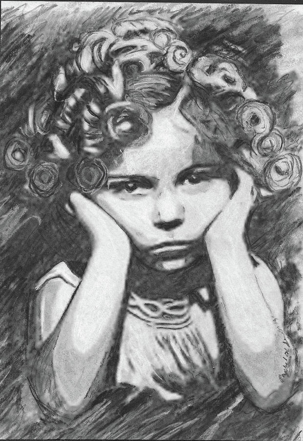 Shirley Temple Portrait Drawing by Mad Hatter