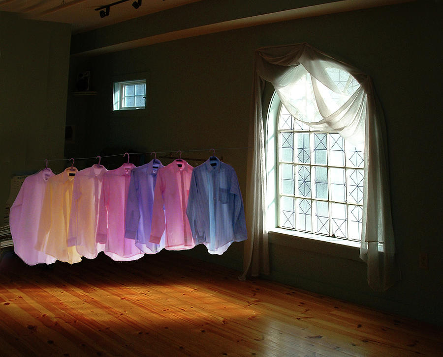 Shirts in a Room of Darkness and Light Photograph by Wayne King