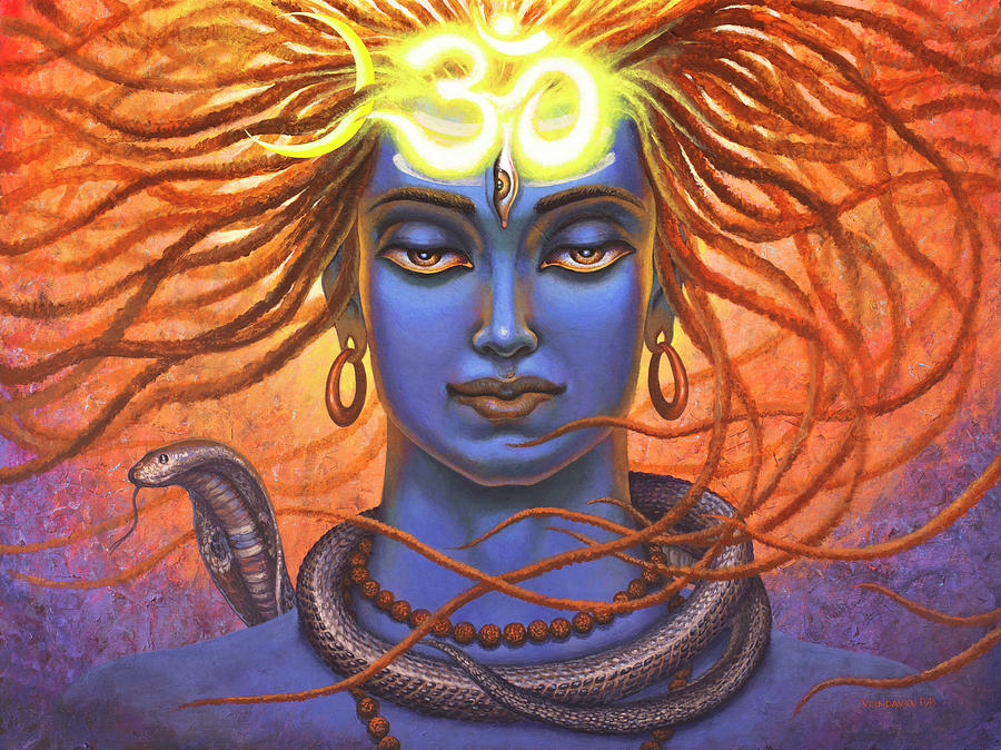 Shiva OM Painting by Vrindavan Das