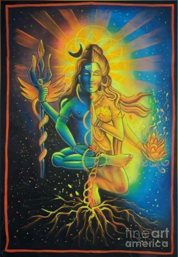 Shiva shakti paintings, Shiva shakti, Shiva, Shakti, shiva paintings, Painting by Manish Vaishnav