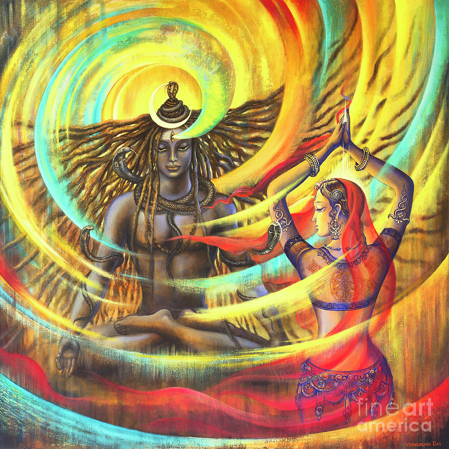 Shiva Painting - Shiva Shakti by Vrindavan Das
