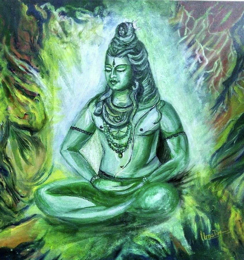 Shiva the yogi Painting by Uma Tirumalasetti | Pixels