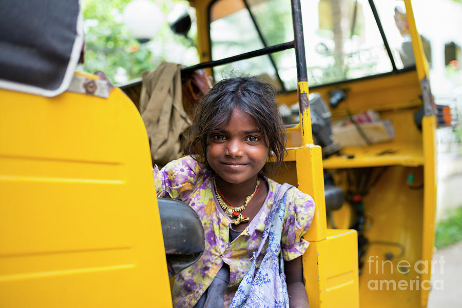 Shivama in a Rickshaw Photograph by Tim Gainey