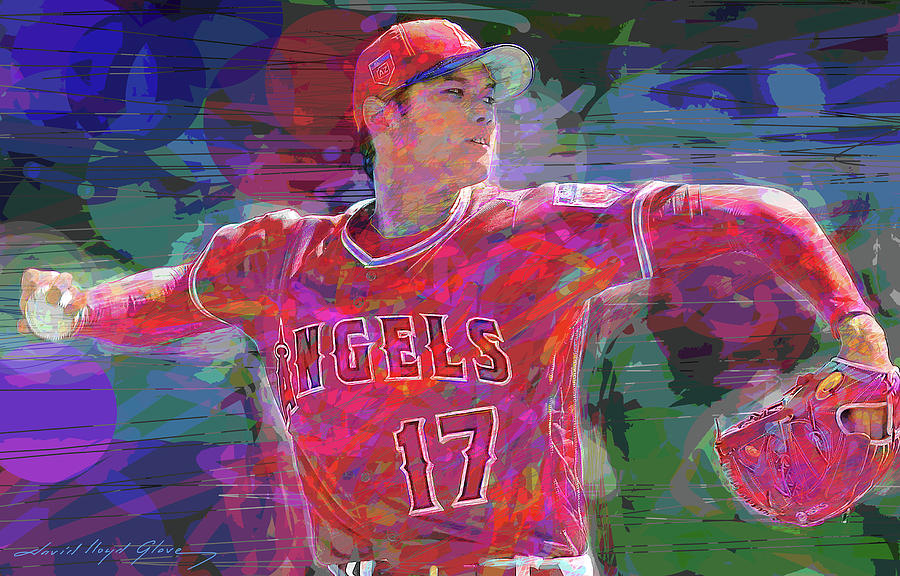 Shoehei Ohtani Angels Star Painting by David Lloyd Glover