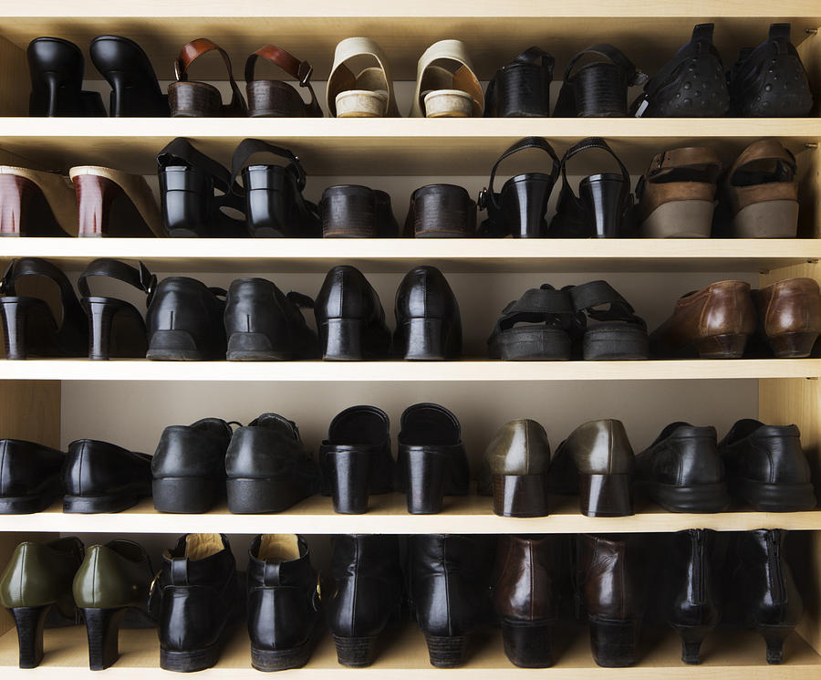 Shoes Closet Organization with Rack Shelf Storage Compartment Photograph by YinYang