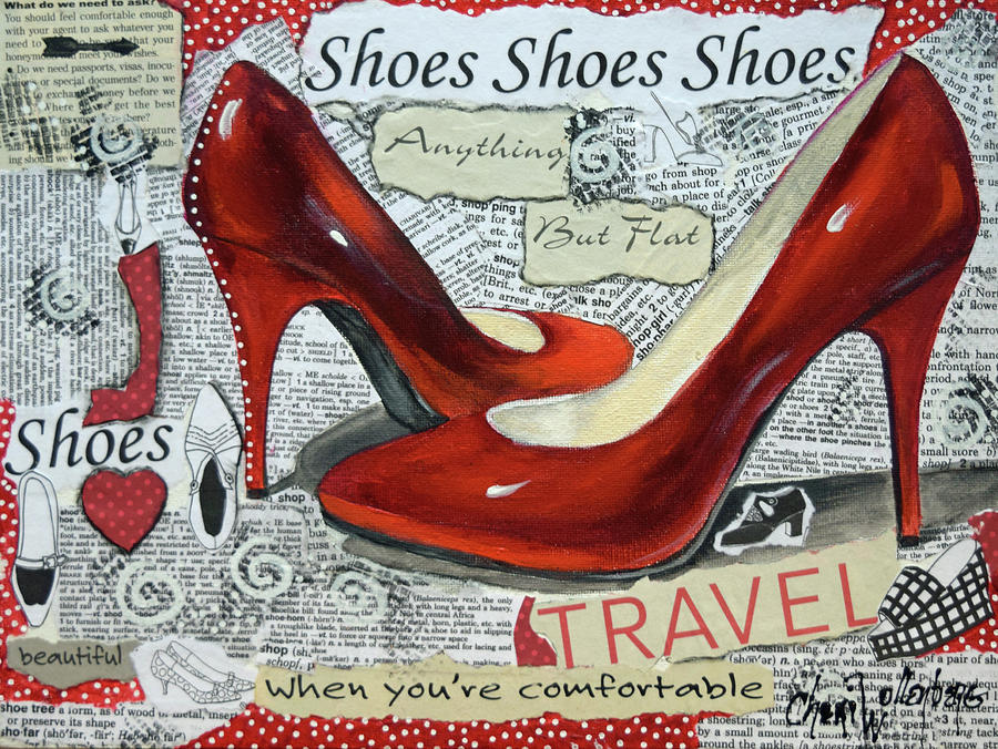 Shoes Shoes Shoes Painting by Cheri Wollenberg