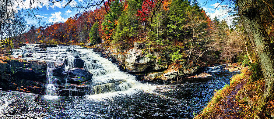 Shohola Falls panorama in the Poconos, Pennsylvania. Photograph by Mihai Andritoiu