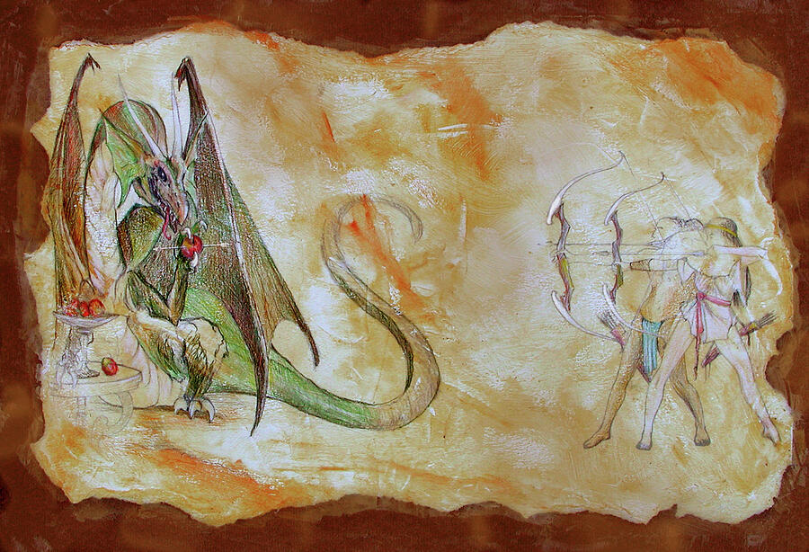 Shooting Apples Drawing by Joel Keener Shooting Apples Drawing by Joel Keener
