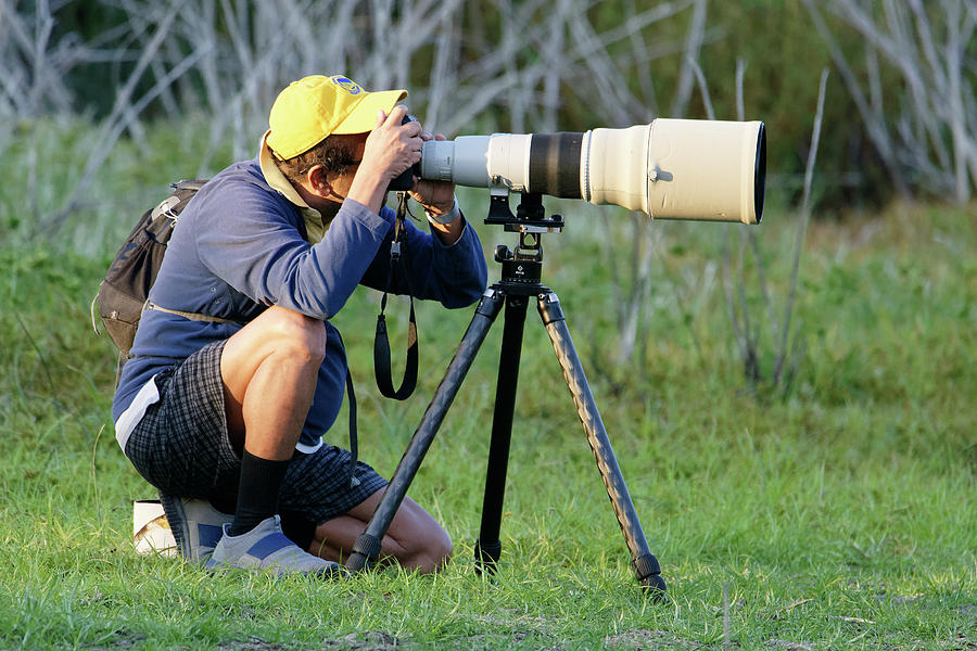Shooting Birds -- Wildlife Photographer at Santa Margarita Lake, California Photograph by Darin Volpe