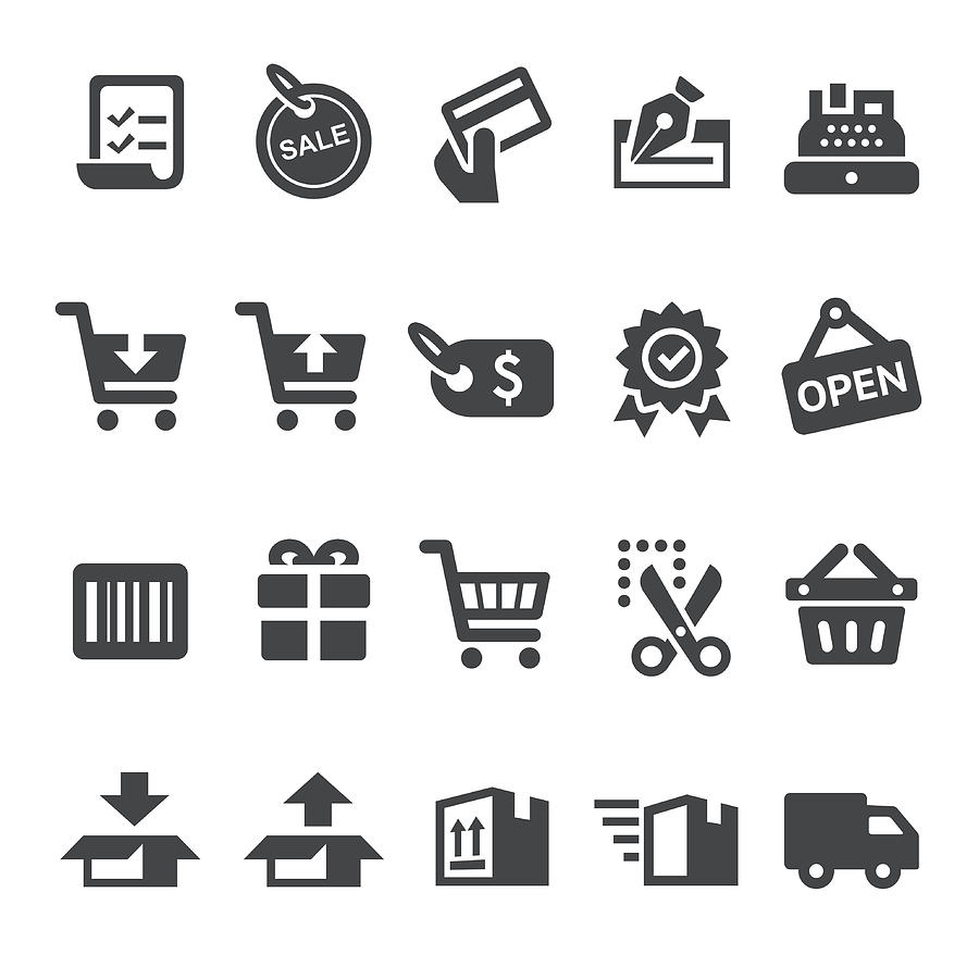 Shopping and Buying Icons - Smart Series Drawing by -victor-