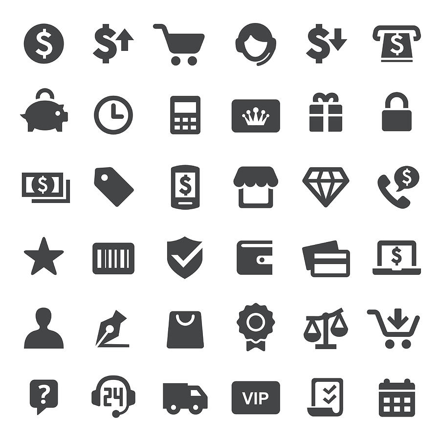 Shopping Icons - Big Series Drawing by -victor-