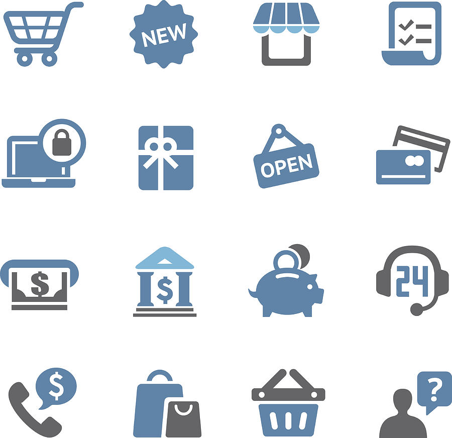 Shopping Icons Set - Conc Series Drawing by -victor-