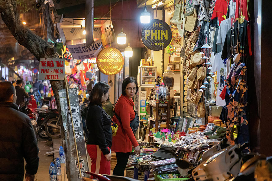 Shopping in Vietnam Hanoi Old Quarter Night Market Photograph by Calvin ...