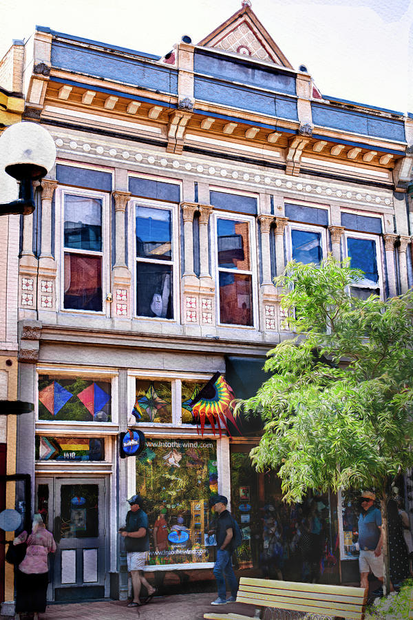Architecture Mixed Media - Shopping On Historic Pearl Street In Boulder by Ann Powell
