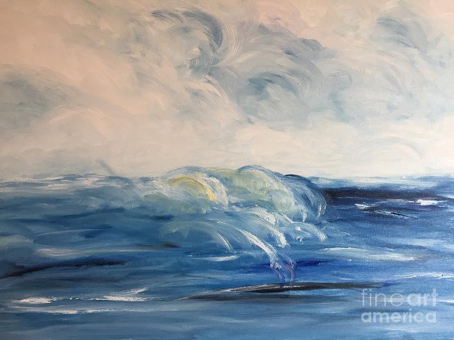SHORE BREAK -- Wave Oil Painting  Painting by Catherine Ludwig Donleycott