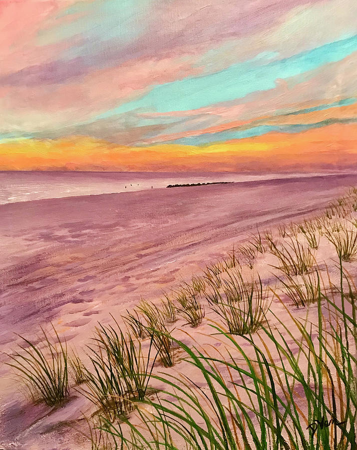 Shore Sunrise Painting by Denise Van Deroef