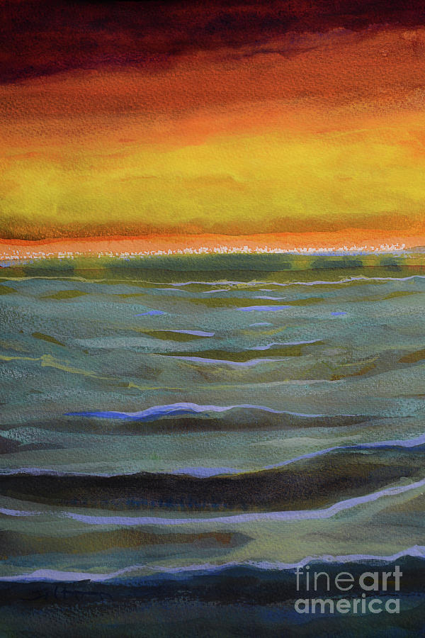 Calm Gulf Waves  3-24-20 Painting by Julianne Felton