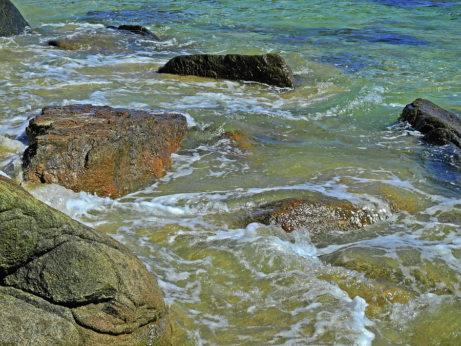 Shoreline Boulders At Sand Beach In Acadia Photograph