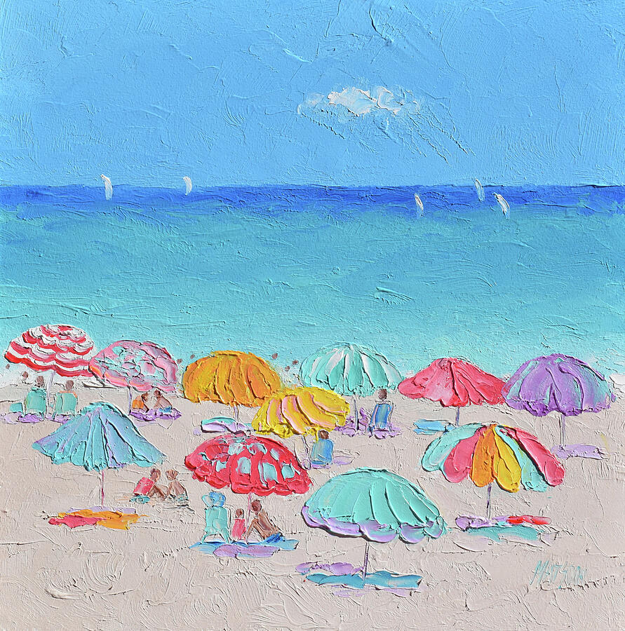 Shoreline Delight - beach painting Painting by Jan Matson