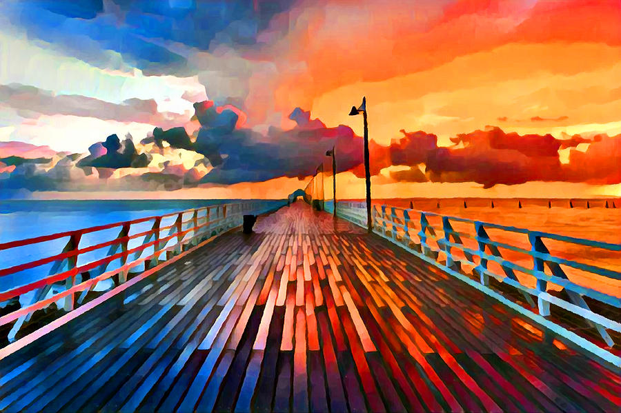 Shorncliffe Pier Painting by Chris Butler