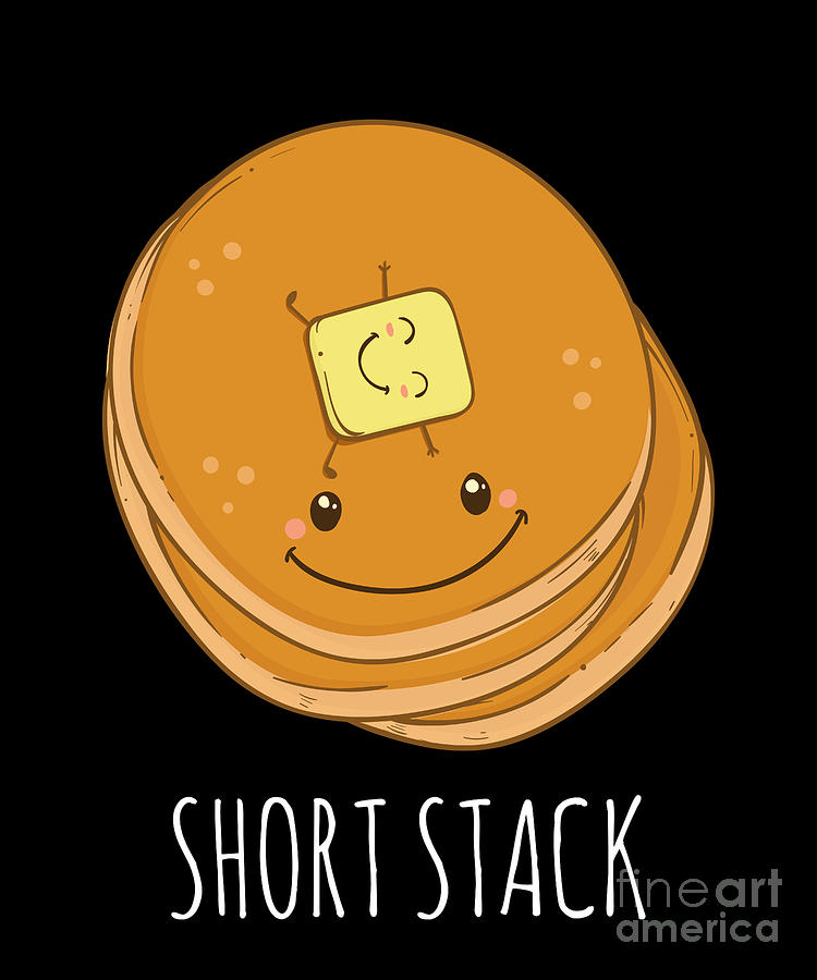 Pancake Drawing - Short Stack Cute Kawaii Pancakes  by Noirty Designs