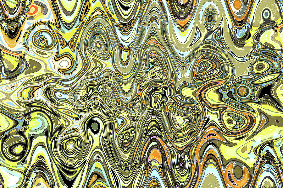 Short Sticks Yellow-Green Abstract #3it Digital Art by Tom Janca