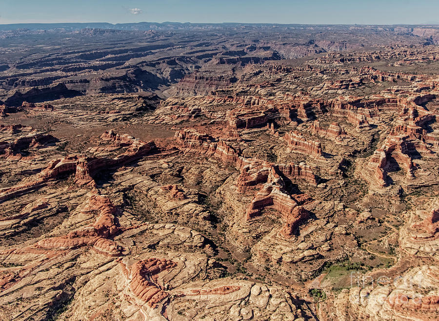 Shot Canyon in the Maze District of Canyonlands National Park Aerial Photograph by David Oppenheimer