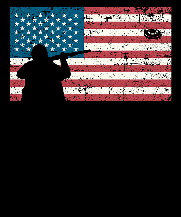 Shotgun Skeet Shooting American Flag Trap Clay Digital Art by Jacob Zelazny