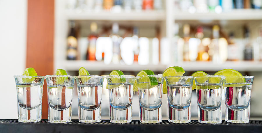 Shots of Tequila with Salt and Lime Served in Punta Cana, Dominican Republic. Photograph by Joel Villanueva